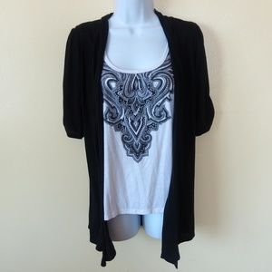 👍 Black & White Halo Top Size L